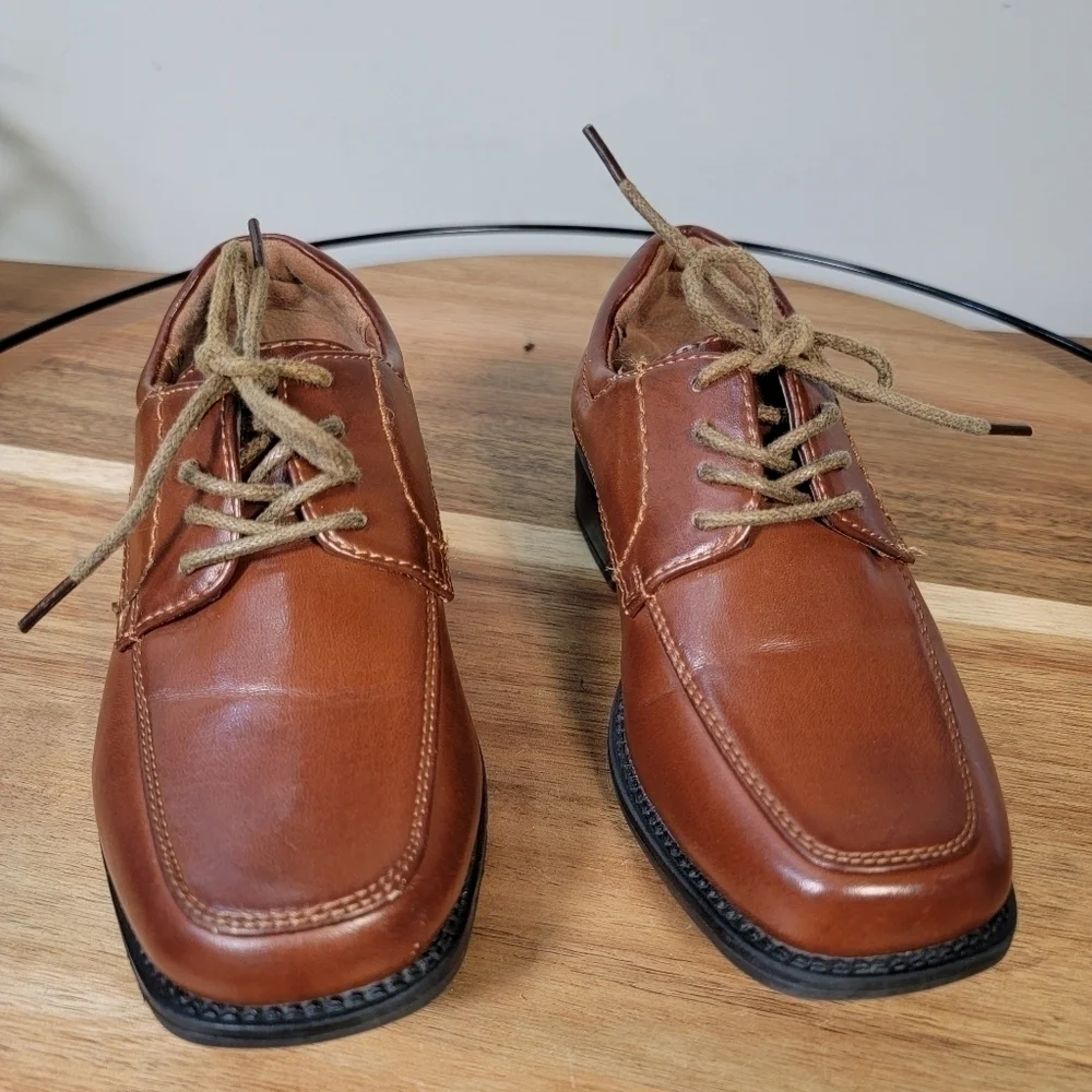 Robert David Boys Dress Shoes Faux Leather Lace Up Loafers Size 9